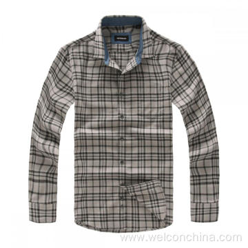 Pure Cotton Single Breasted Men's Plaid Shirt